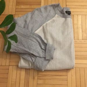 Sweatshirt with mesh leather detail